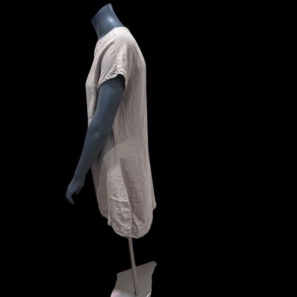 Bryn Walker Tapioca 100% Linen Tunic Style Top Lagenlook Size Small Sleeveless - Picture 3 of 10